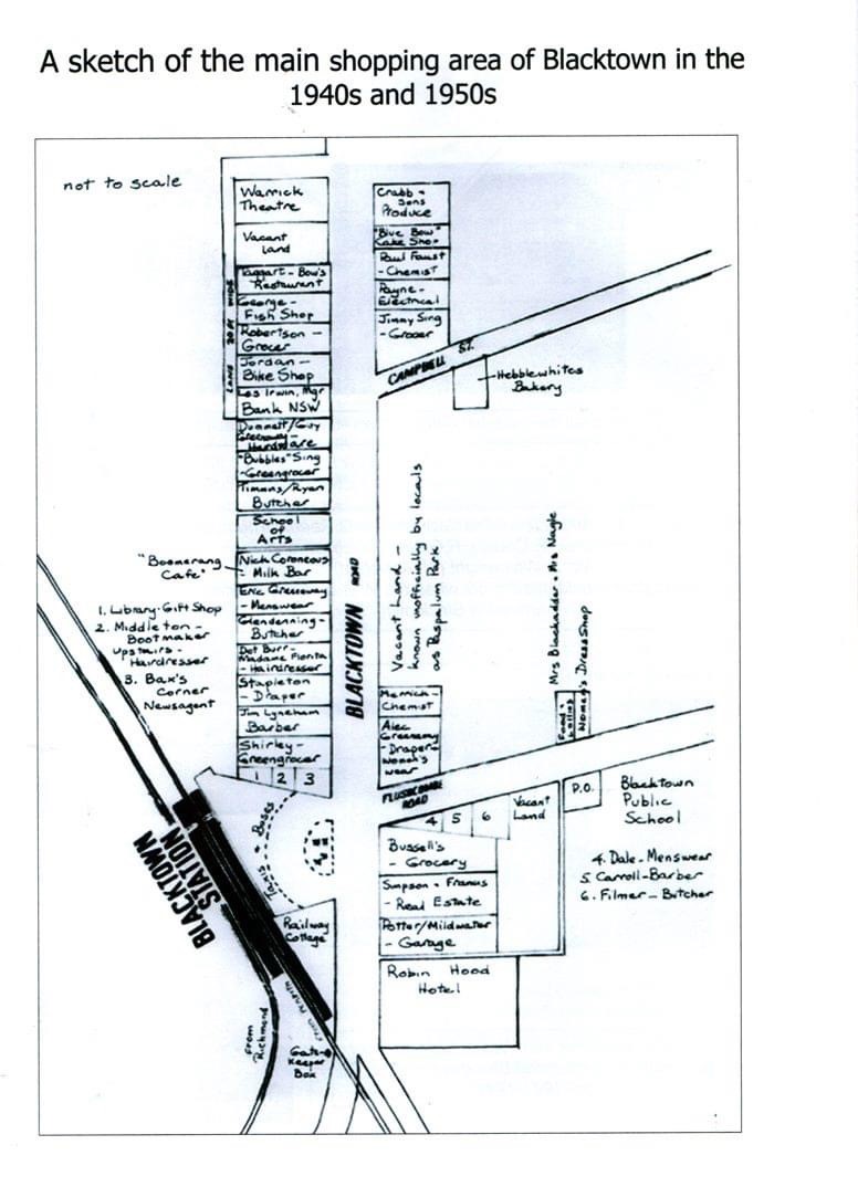 Blacktown shopping centre, 1940s and 1950s
