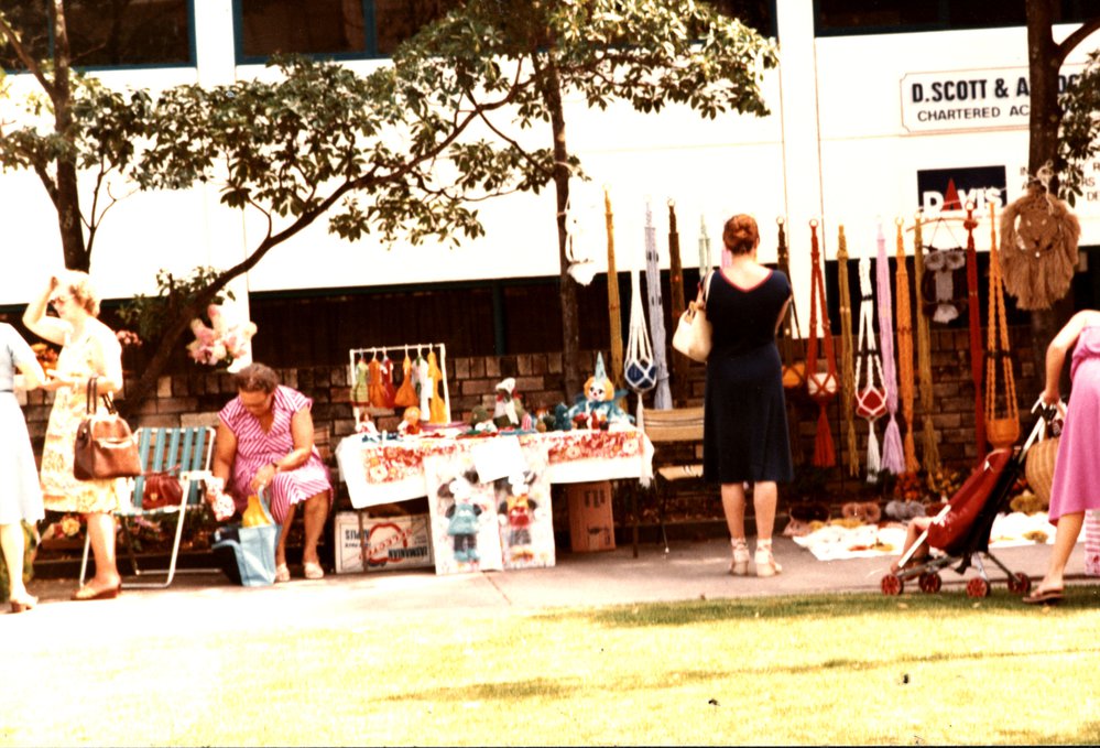 Craft stall at Village Green, 1981