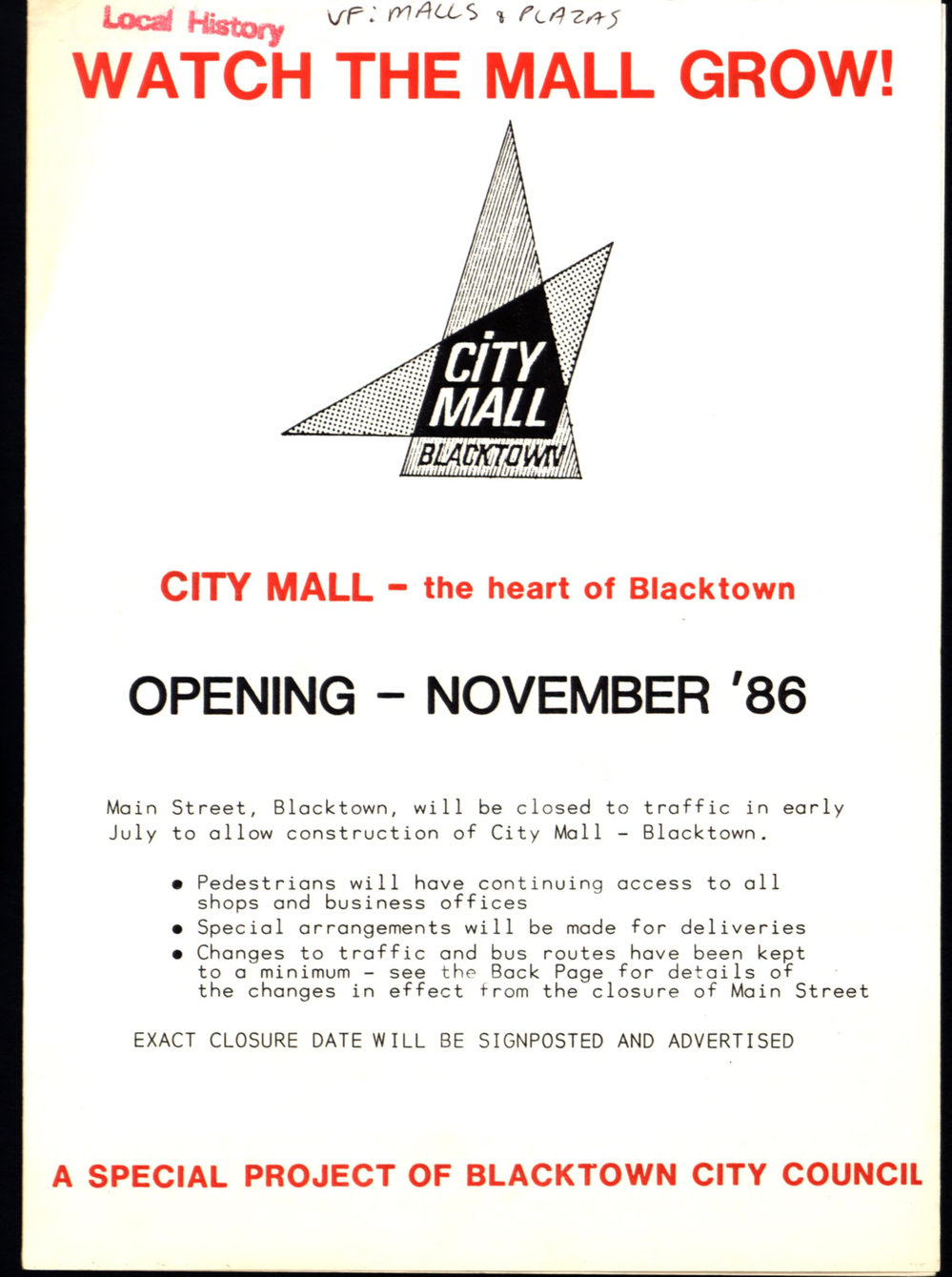 City Mall Blacktown opening, 1986