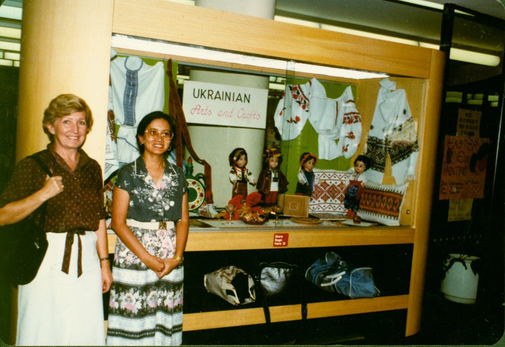 Ukrainian Arts and Crafts display at Max Webber Library
