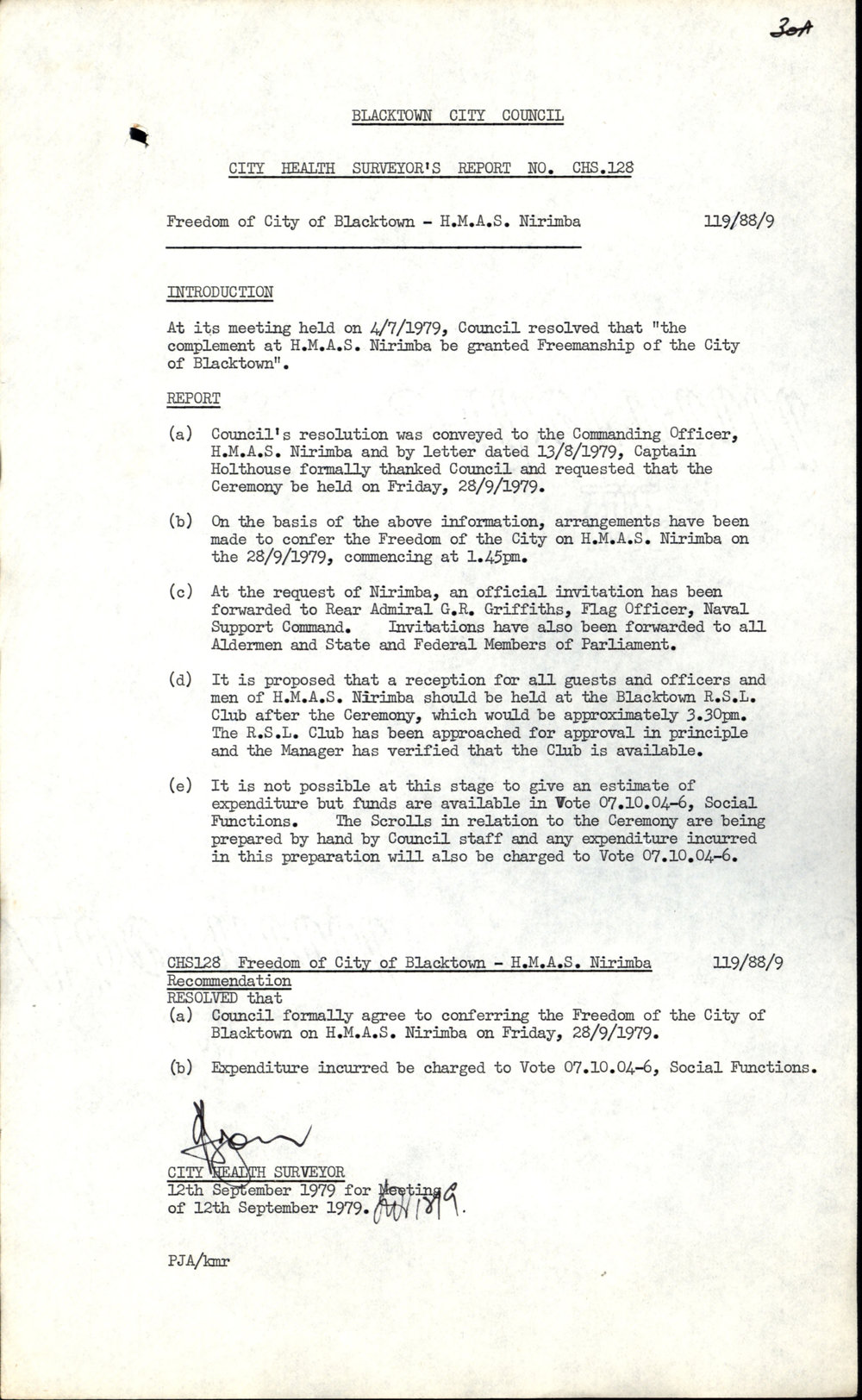 Freedom of the City, HMAS Nirimba, 1979