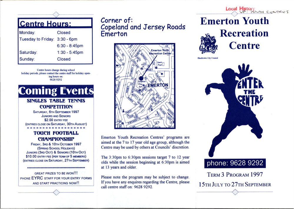 Emerton Youth Recreation Centre, 1997