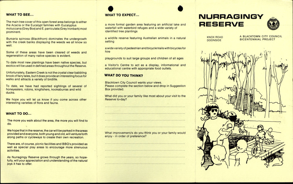 Nurragingy Reserve brochure, c1987