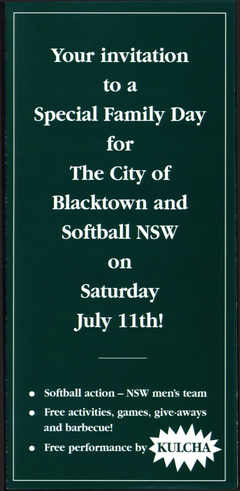 Stanhope Park Softball and Sports centre opening, 1998
