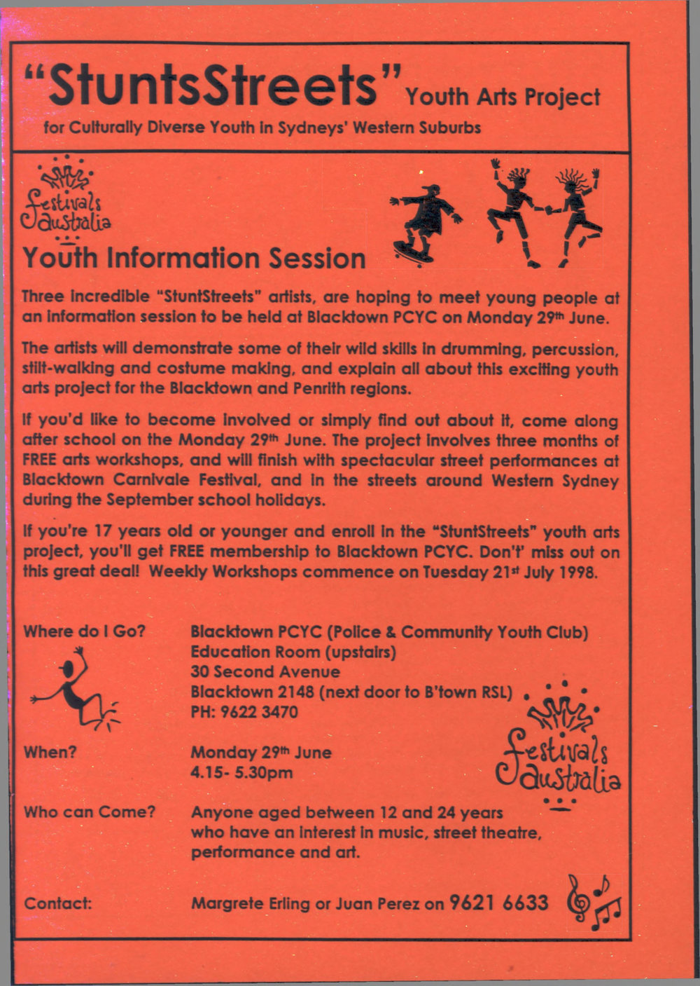 "StuntsStreets" Youth Arts Project, 1998
