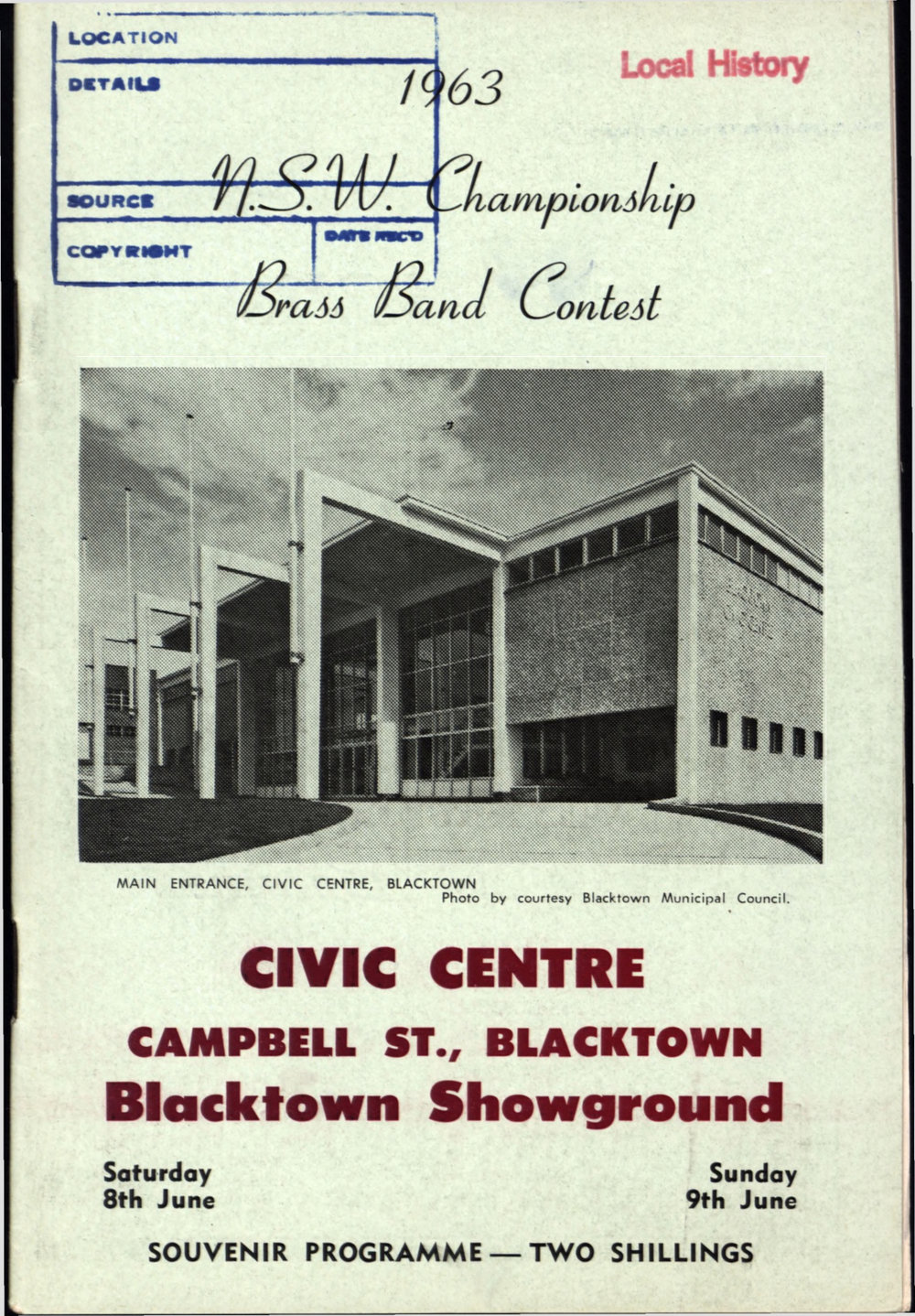 NSW Championship Brass Band contest, 1963