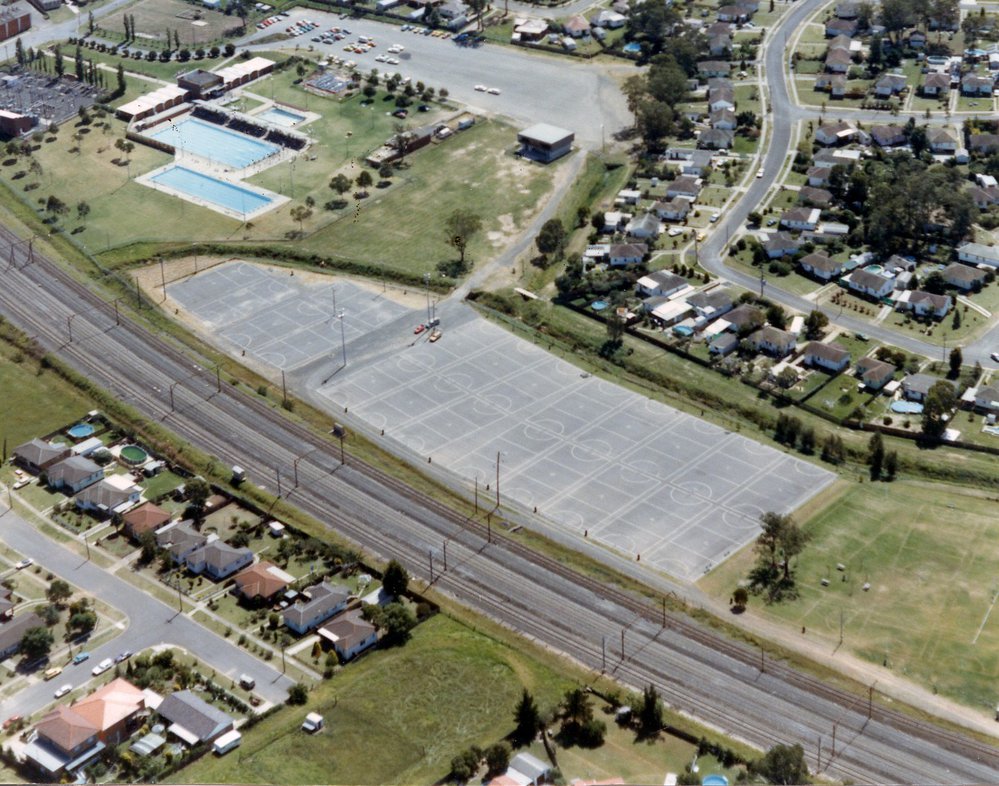 Aerial View of Blacktown War Memorial Pools and Netball Courts