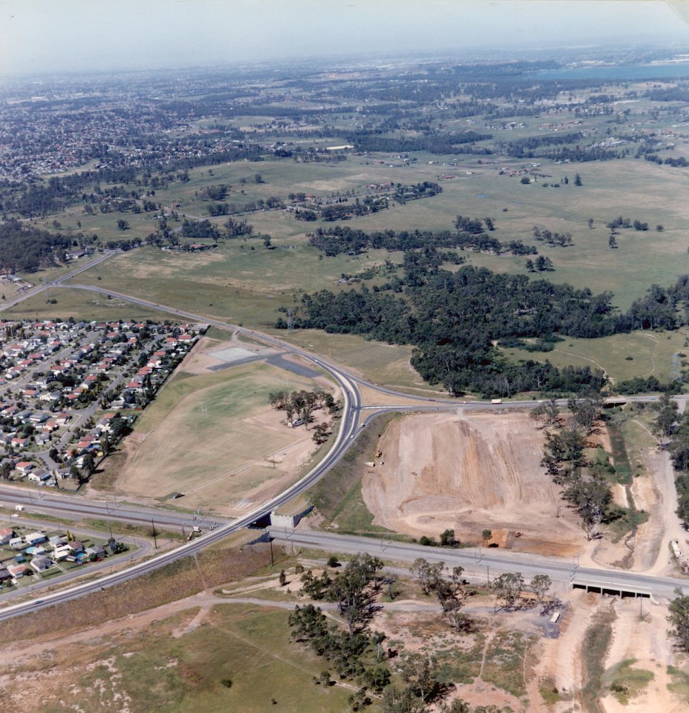 Aerial view of Eastern Road and Knox Road, Doonside