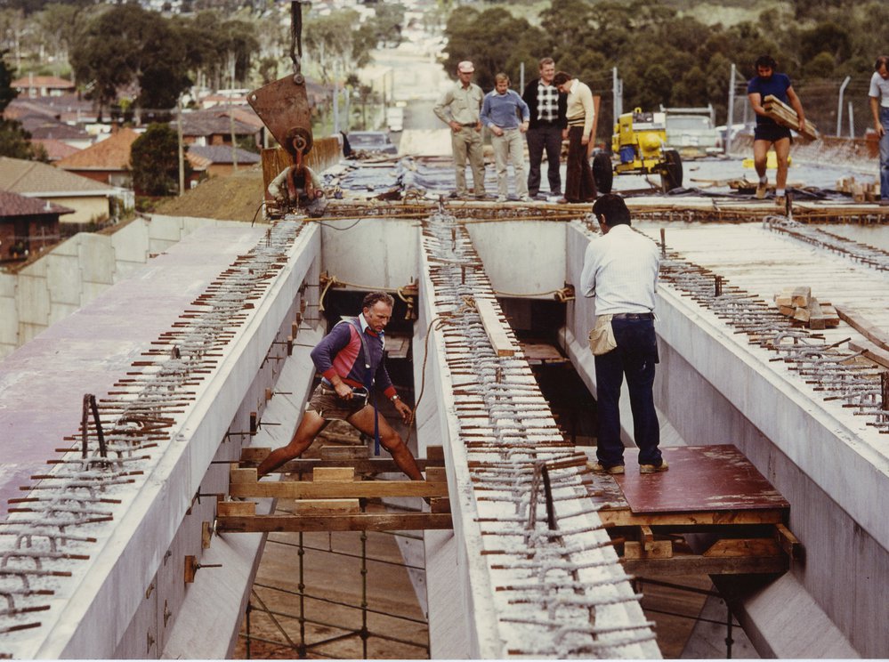 Construction of Davis Overpass, Rooty Hill