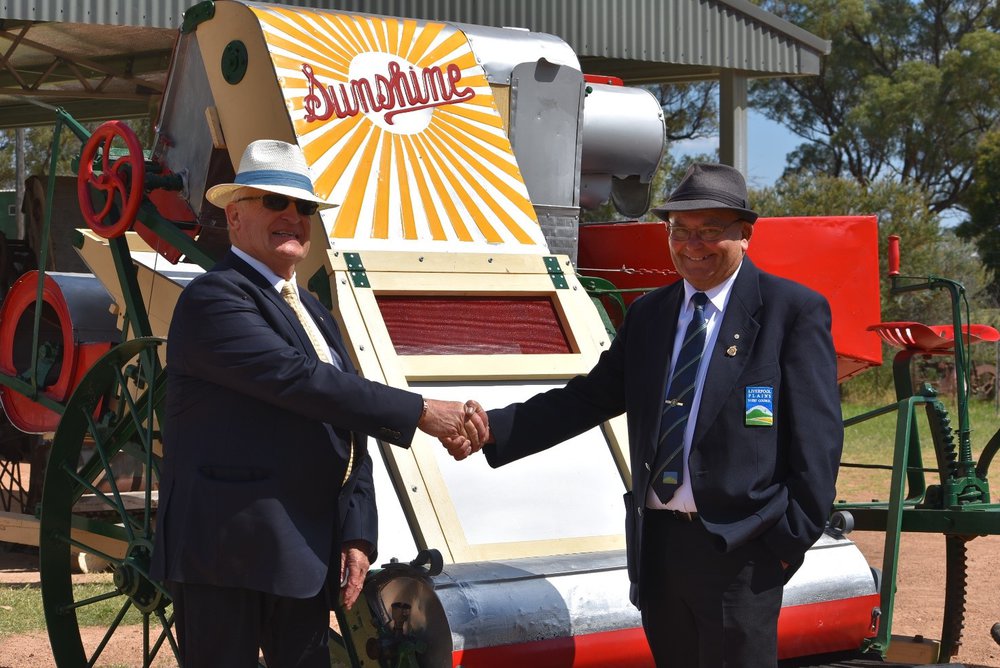 Restored vintage Sunshine Grain Harvester