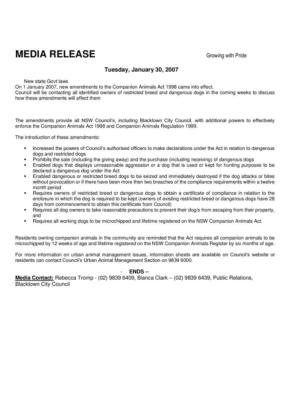 Companion Animals Act, 2007 amendments