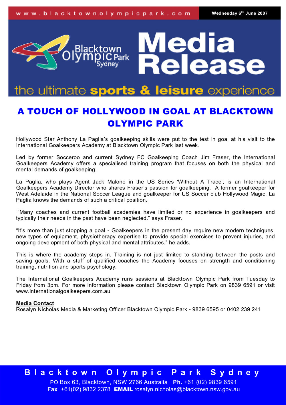 Hollywood Between the Posts, 2007