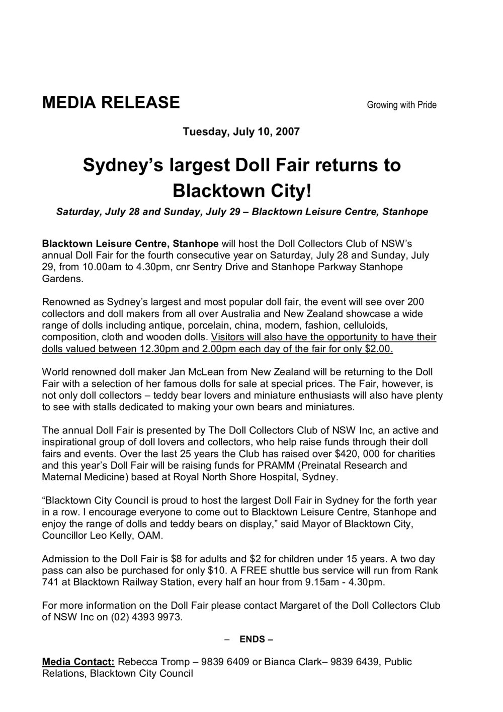 Sydney Doll Fair, Blacktown Leisure Centre, 2007