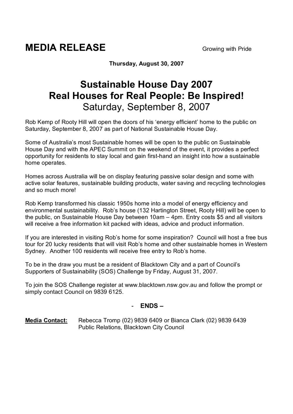 Sustainable House Day, 2007