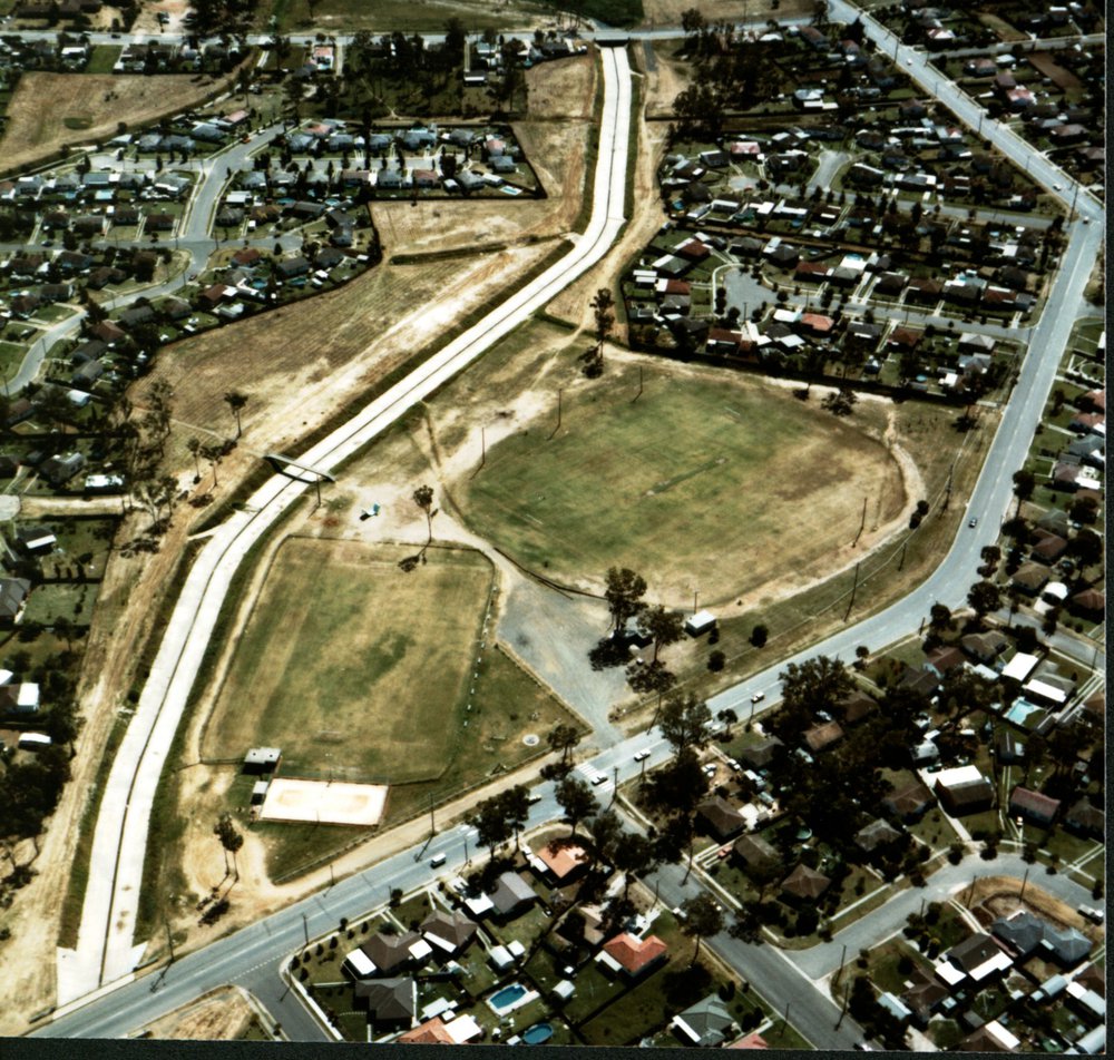 Aerial View of Davis Road and Breakfast Creek, Marayong