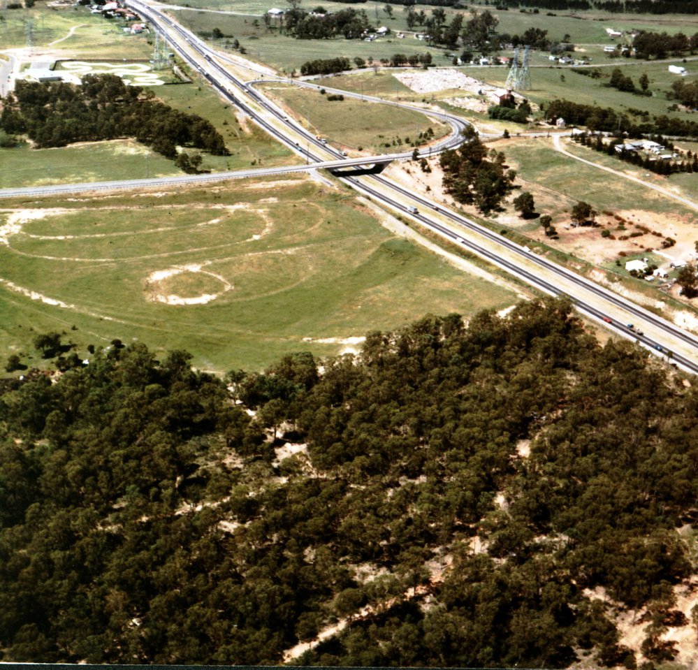 Aerial view of the Great Western Highway and Prospect Highway