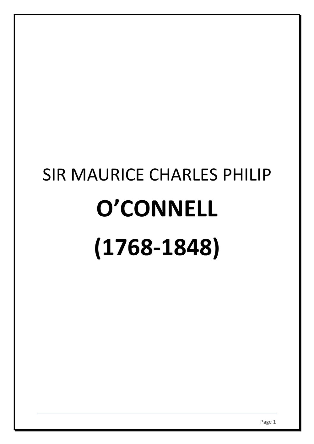 Sir Maurice Charles Philip O'Connell biography
