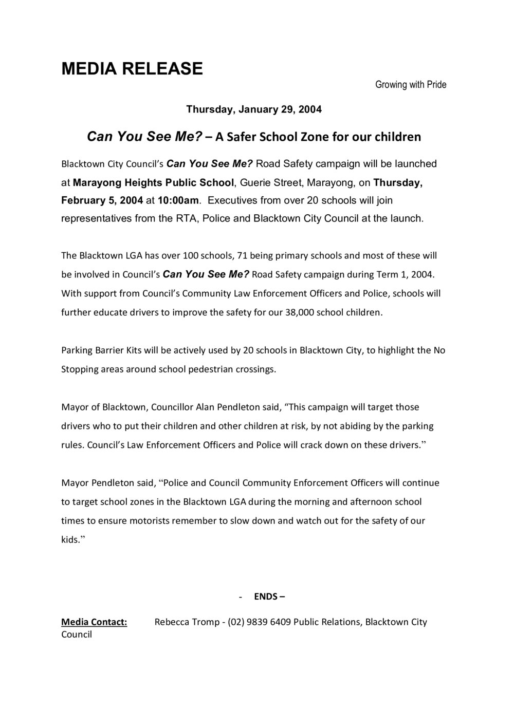 Can You See Me, Road Safety Campaign, 2004