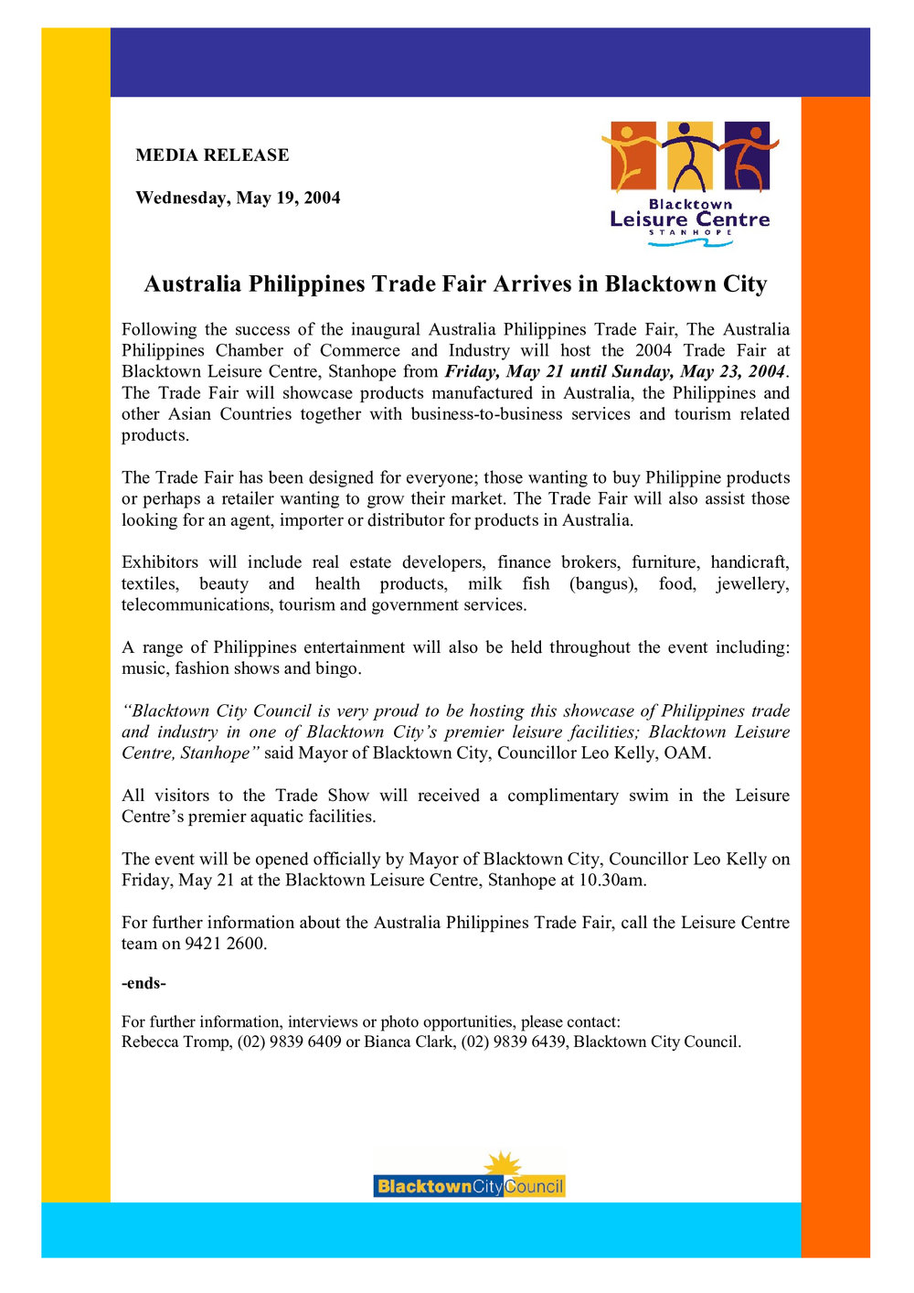 Australia Philippines Trade Fair, 2004