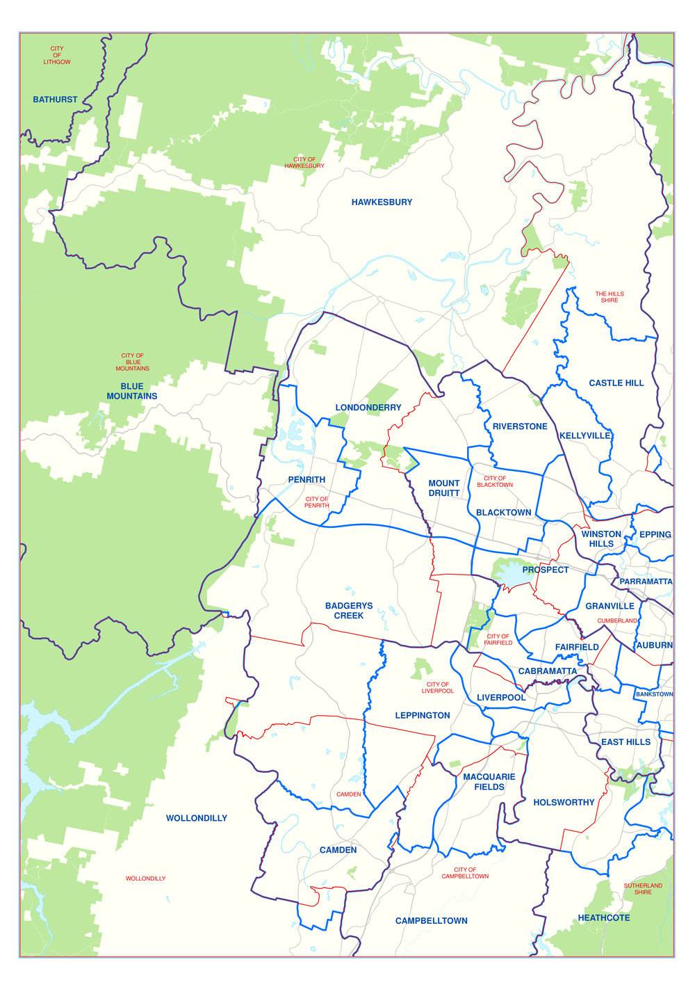 Western Sydney electorates, 2021