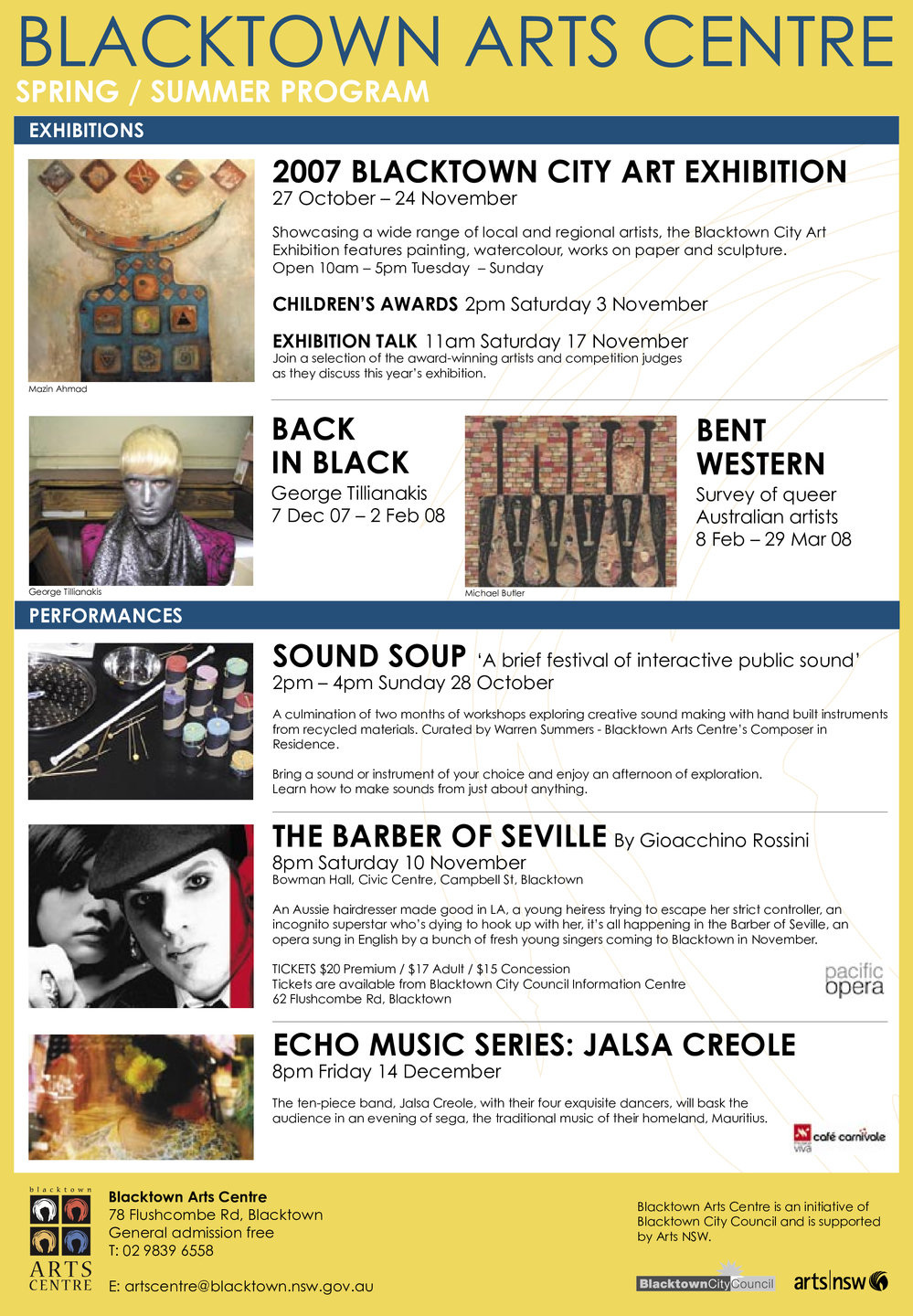 Blacktown Arts Centre, Spring Summer Program, 2007/2008