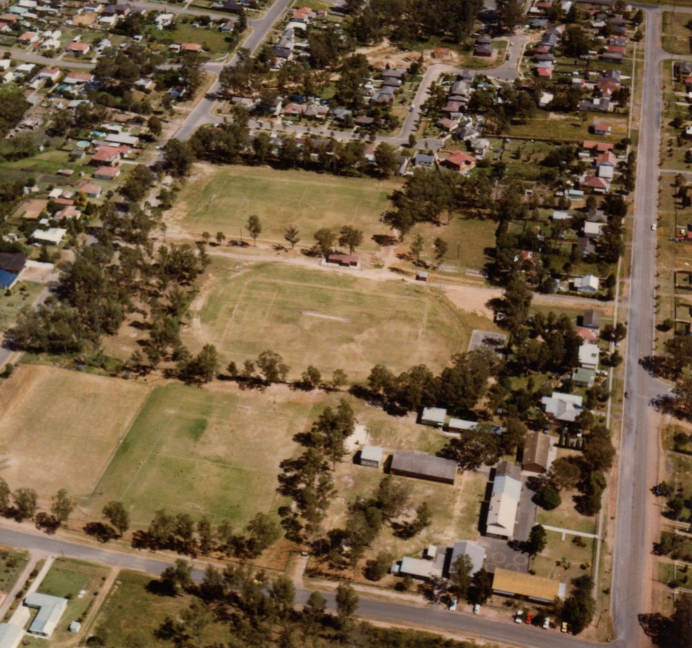Aerial view of Schofields Park and surroundings