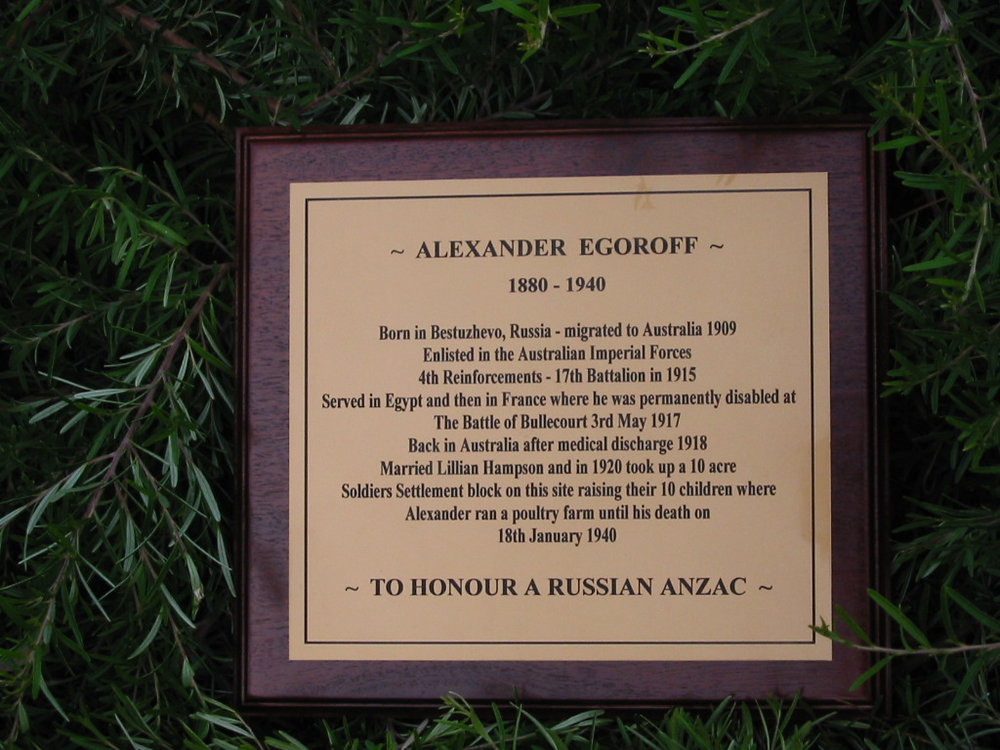 Plaque - Alexander Egoroff (AIF)