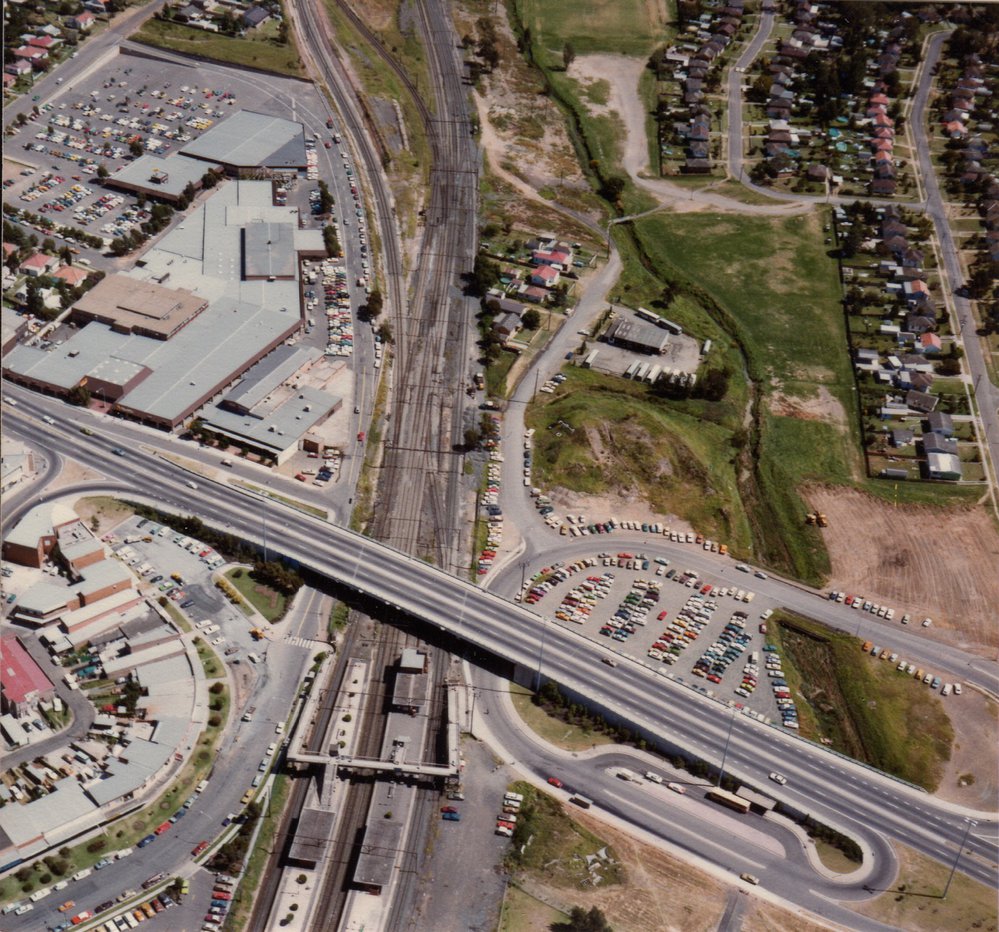 Aerial view of Prospect Highway, Seven Hills Overpass