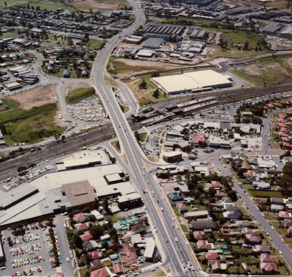 Aerial view of Prospect Highway, Seven Hills Overpass and surroundings
