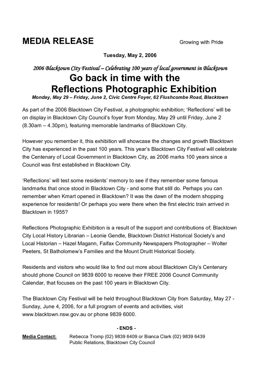 Reflections Photographic Exhibition, 2006