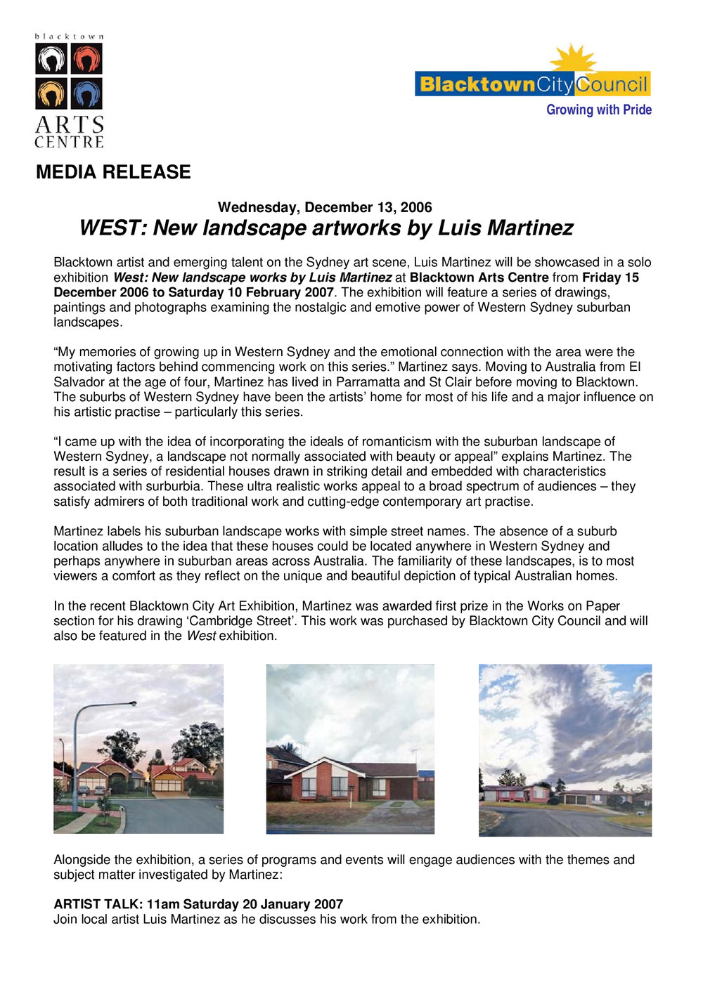 West: New Landscape Artworks by Luis Martinez, 2006