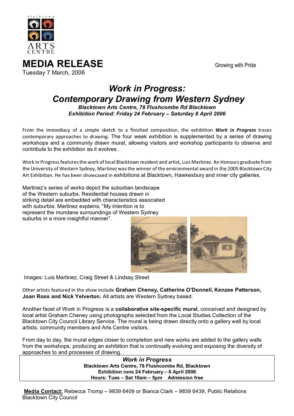 Work In Progress: Contemporary Drawing from Western Sydney exhibition, 2006