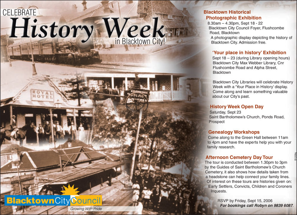 Celebrate History Week in Blacktown City, 2006