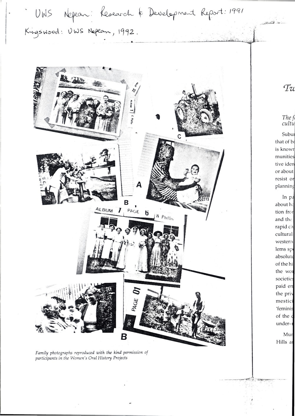 University of Western Sydney Oral History Project, 1991