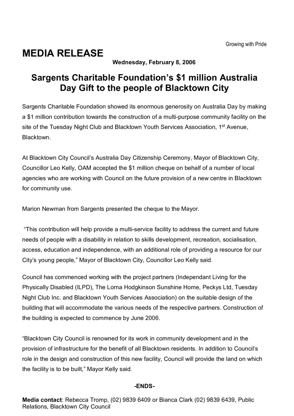 Sargents Charitable Foundation, 2006