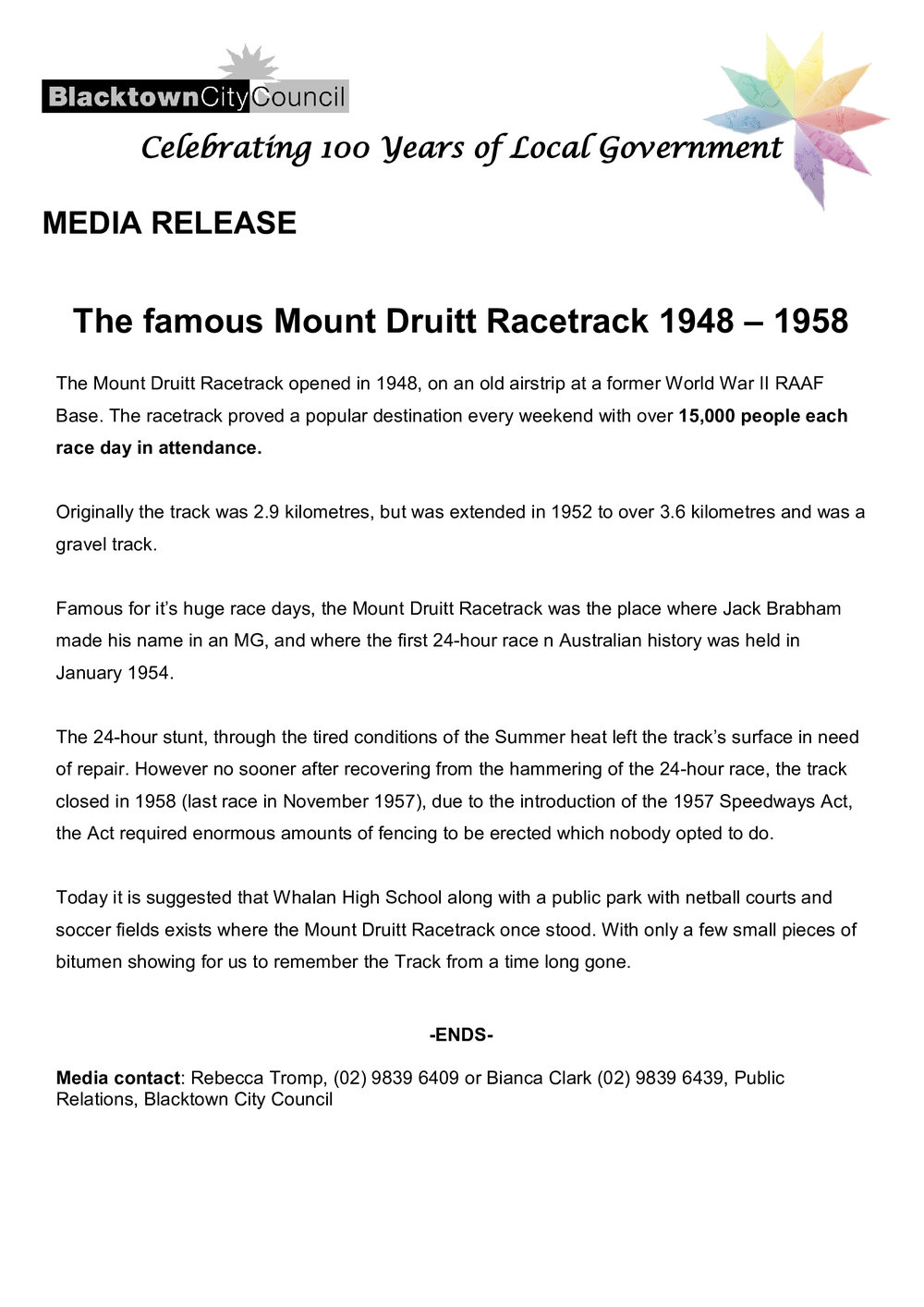 The Mount Druitt Racetrack 1949-1958