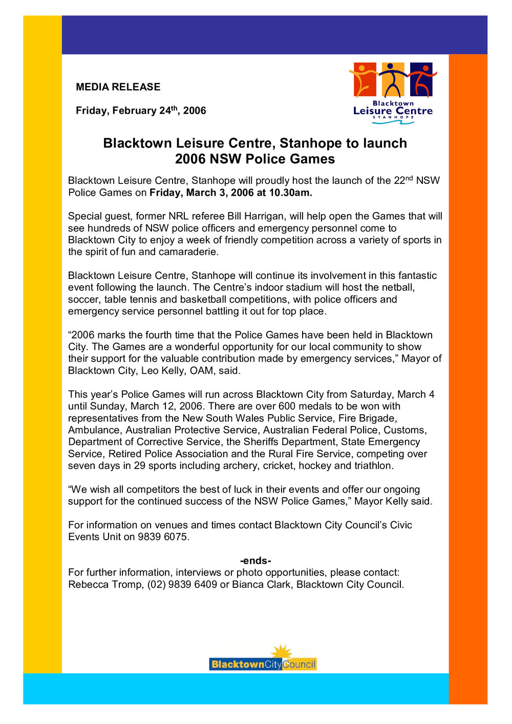 NSW Police Games Launch, 2006