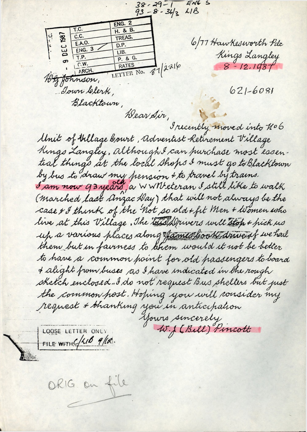 History by William John Pincott, 1987