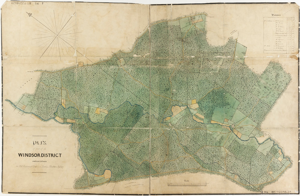 Part of the Windsor District contained between the Old Richmond Road and the Road from Windsor, c1842