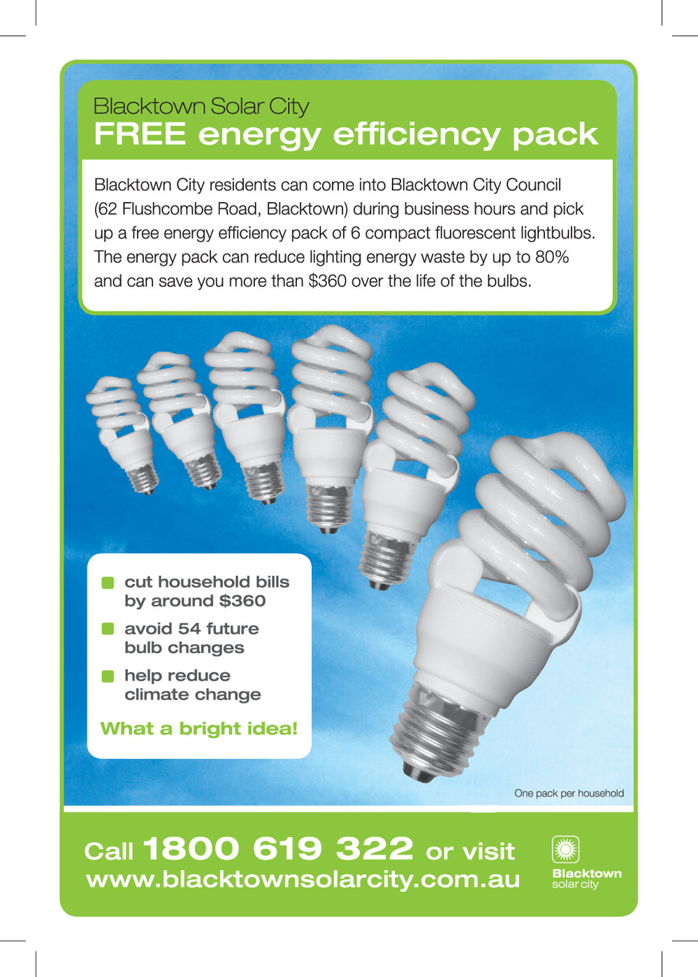 Blacktown Solar City Free Energy Efficiency Pack, 2007-2009