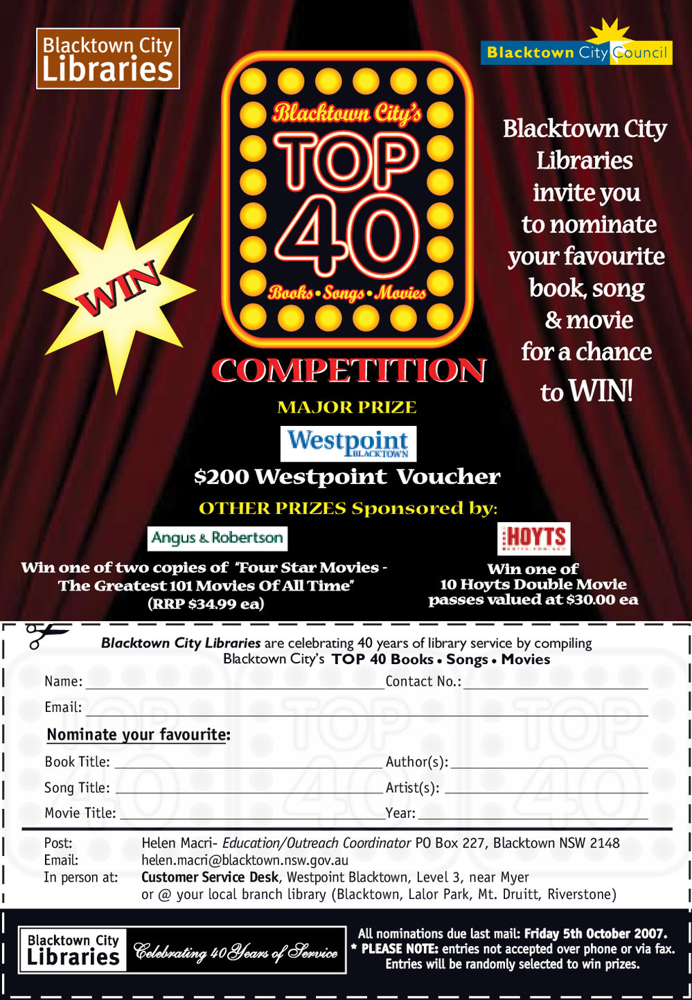 Blacktown City Libraries 40th anniversary, 2007