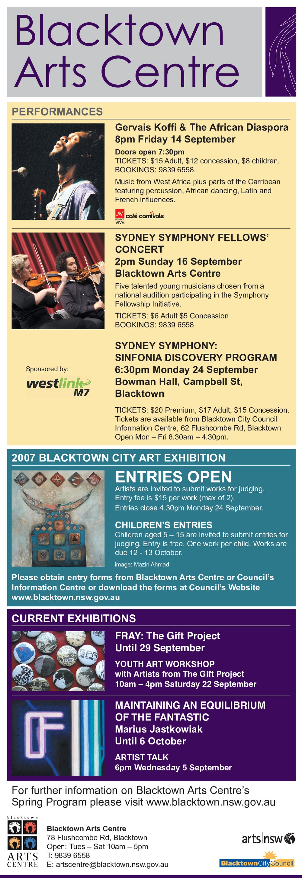 Blacktown Arts Centre, Spring Program 2007