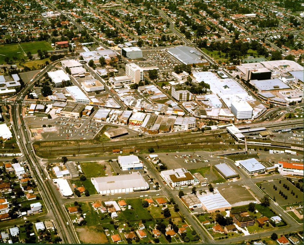 Aerial view of Blacktown CBD
