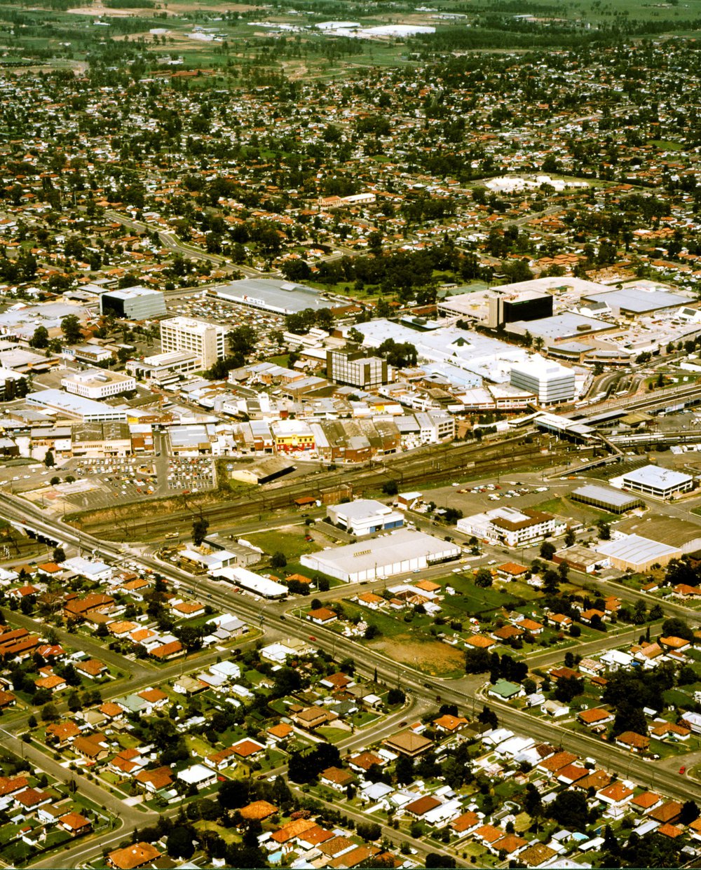 Aerial view of Blacktown CBD