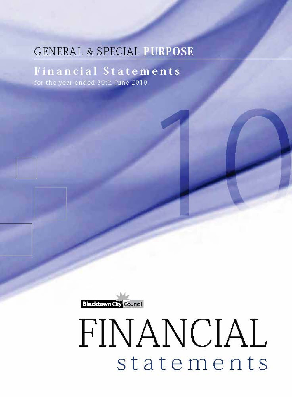 Blacktown City Council Financial Statements, 2009-2010