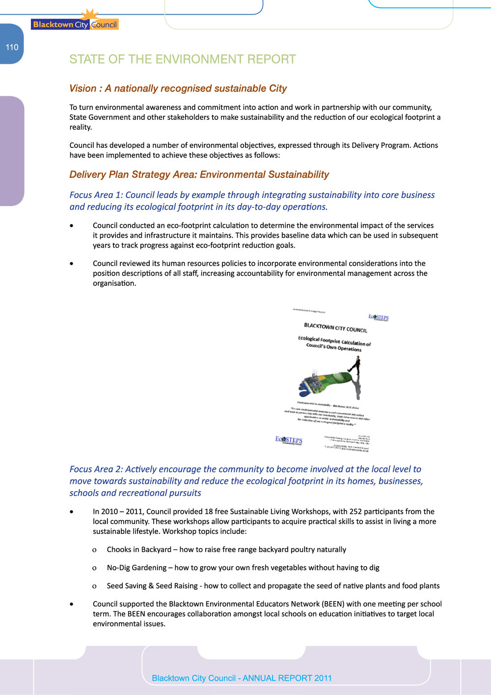Blacktown City State of the Environment Report, 2010-2011