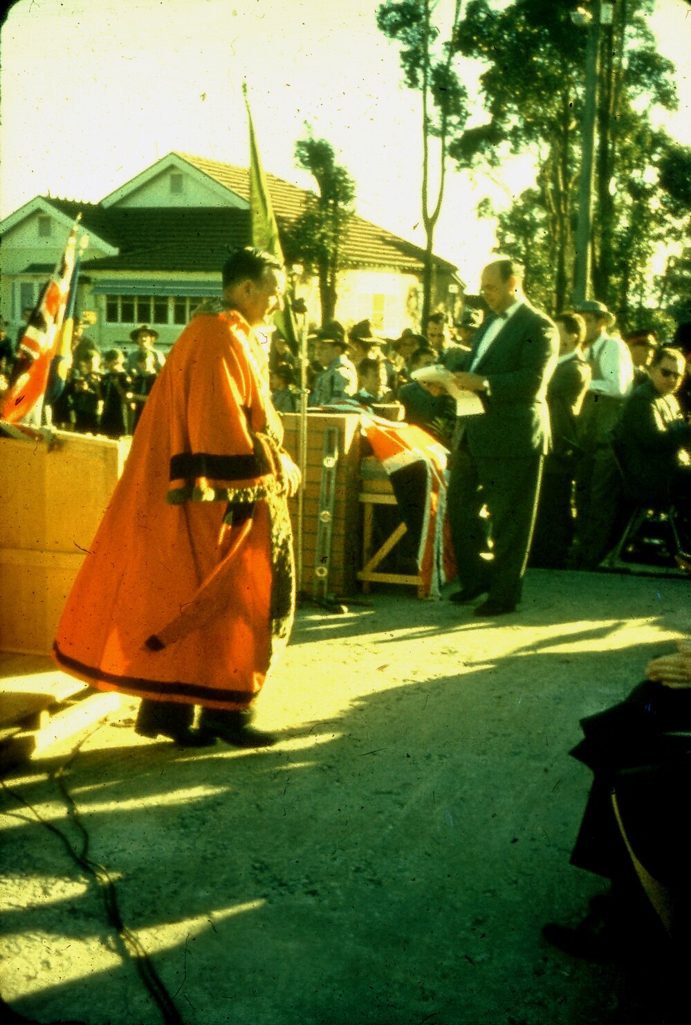 Laying foundation stone, Blacktown Civic Centre, Blacktown