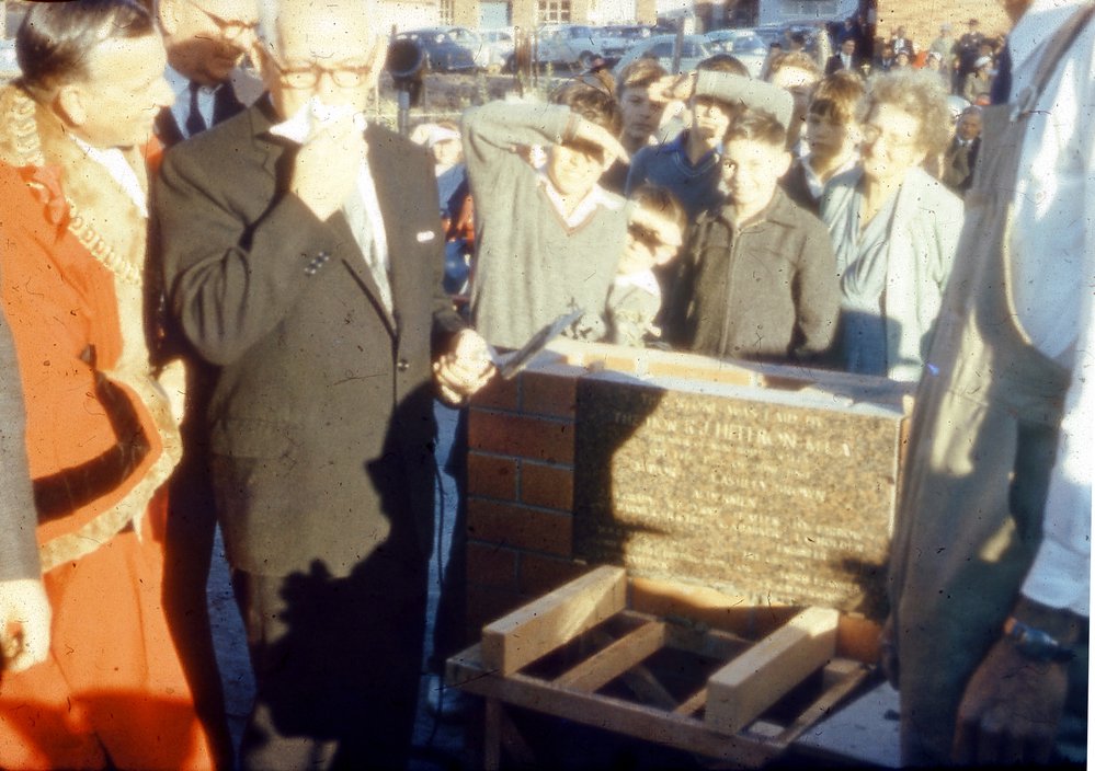 Laying foundation stone, Blacktown Civic Centre, Blacktown