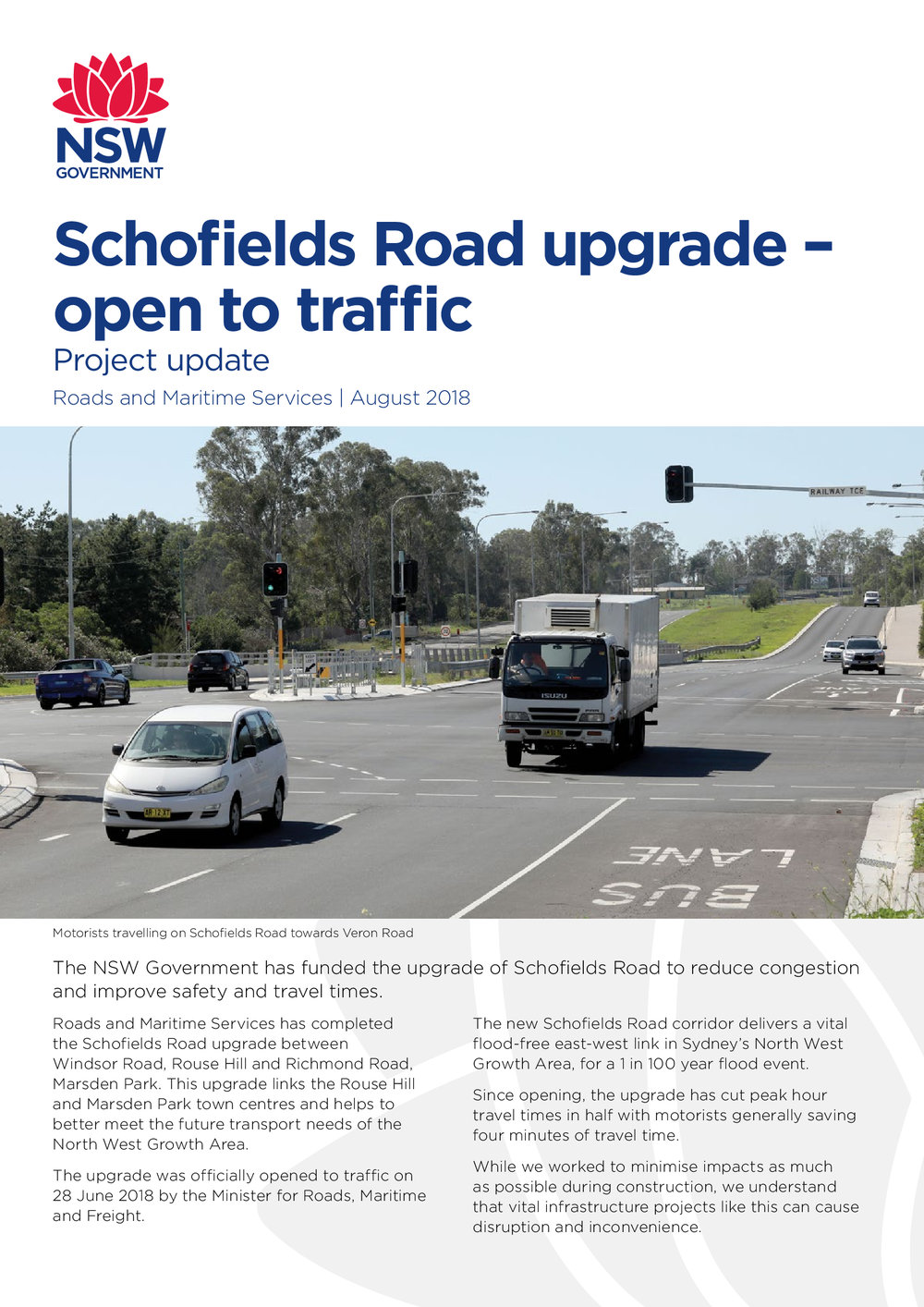Schofields Road upgrade, 2018