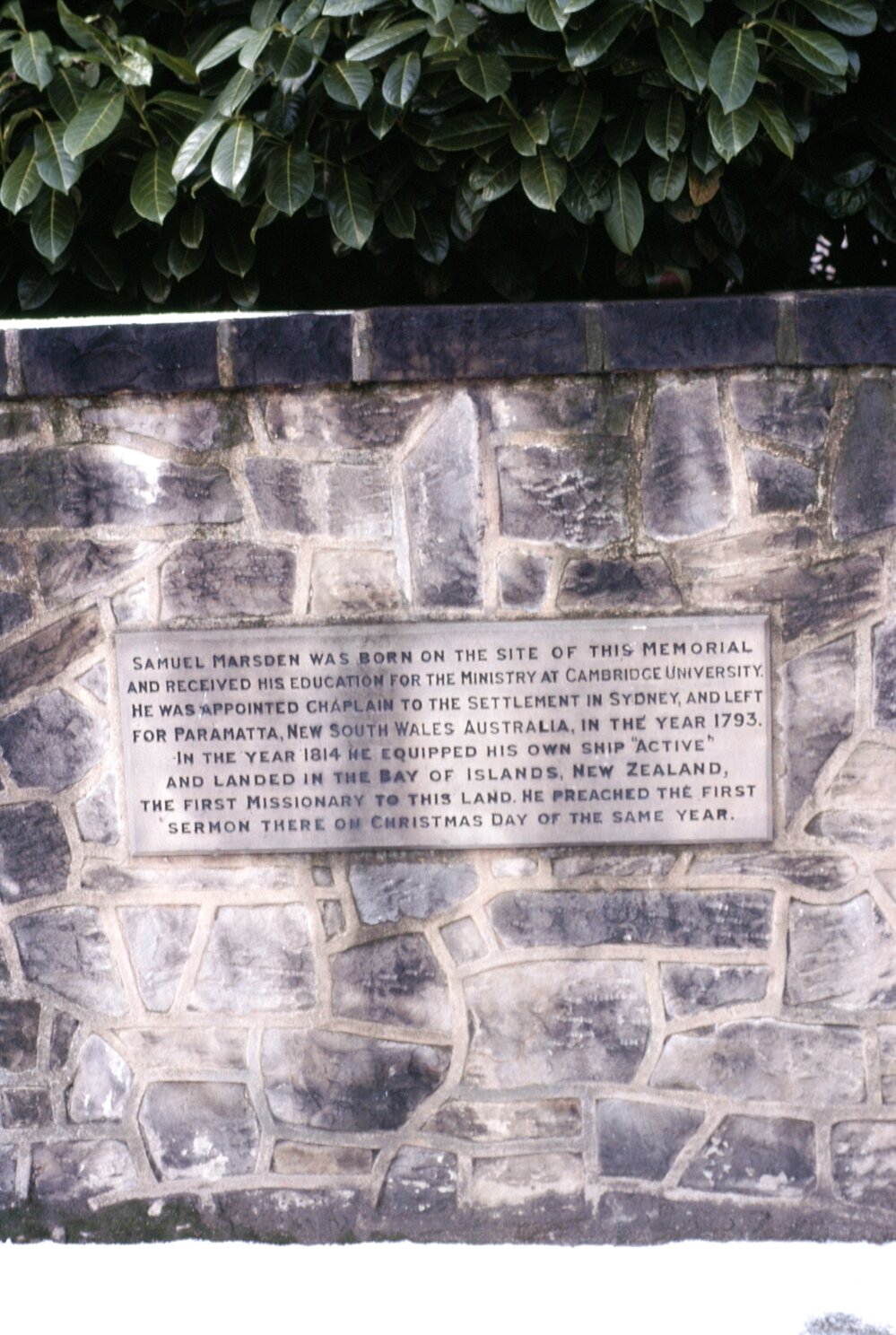 Reverend Samuel Marsden - memorial
